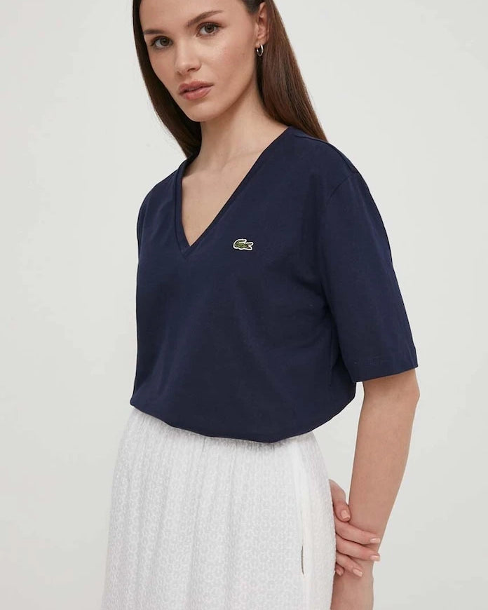 Lacoste basic kadın pamuklu tişört
