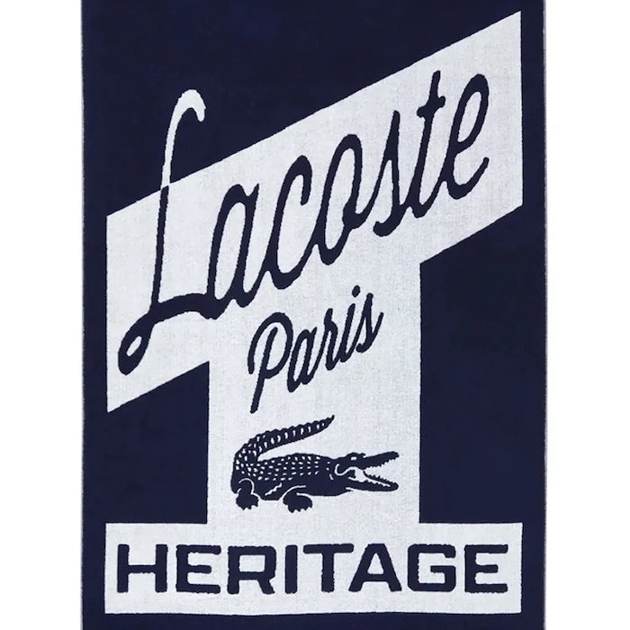 Lacoste LRETRO Marine 90 x 160 cm Pamuklu Plaj Havlusu