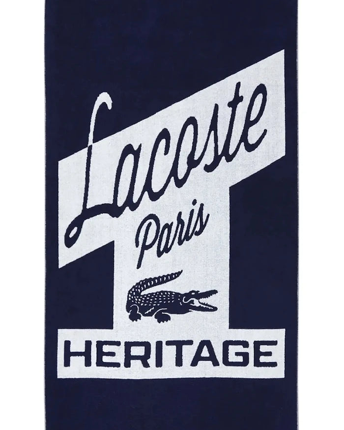 Lacoste LRETRO Marine 90 x 160 cm Pamuklu Plaj Havlusu