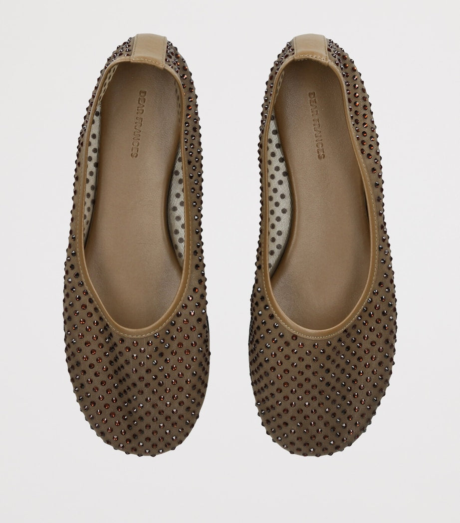 Dear Frances Brown Embellished Balla Ballet Flats