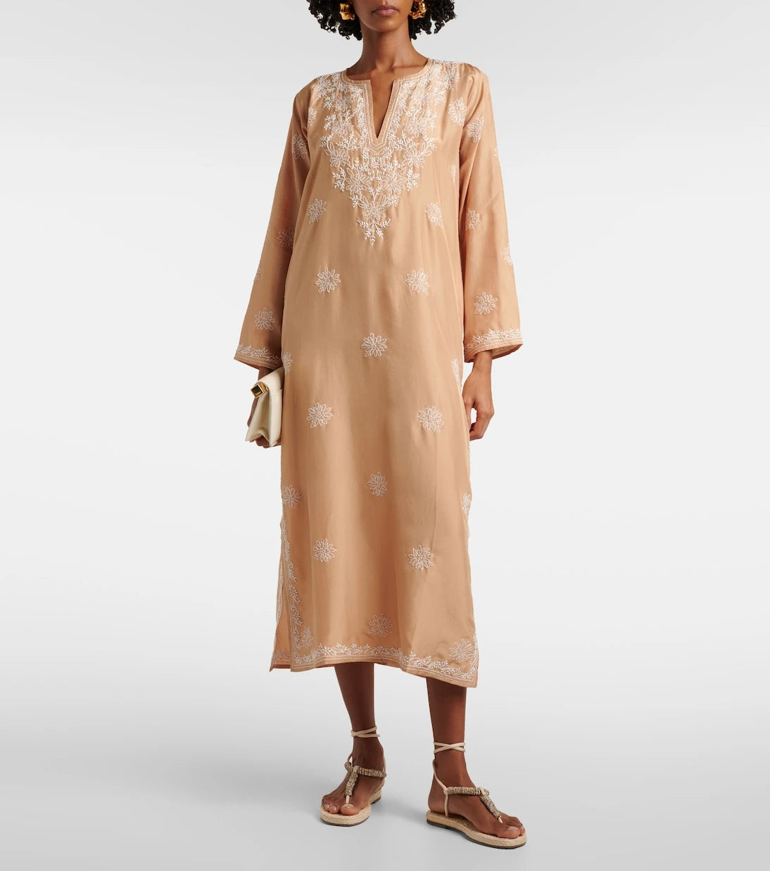 Juliet Dunn - Embroidered silk kaftan