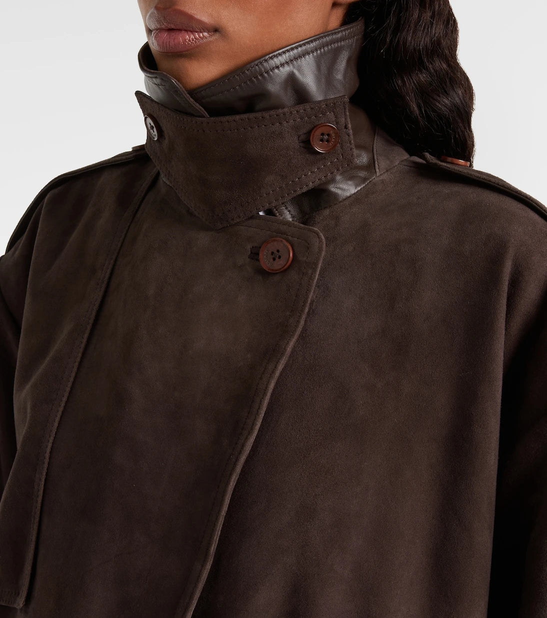 Rotate - Oversized suede biker jacket