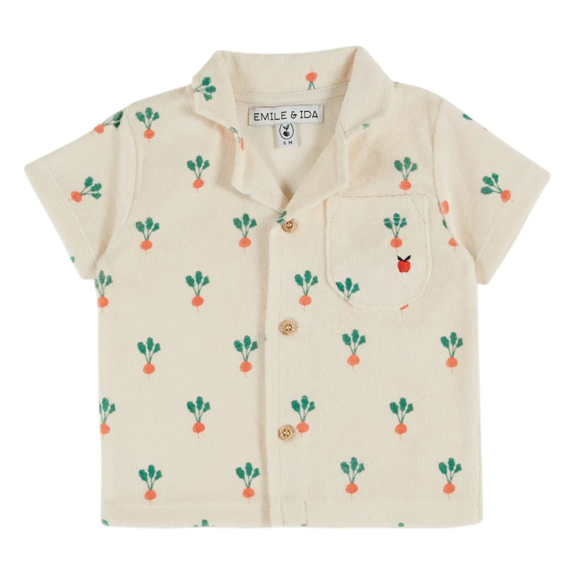 Emile et Ida - Organic Cotton Radish Sponge Shirt | Cream