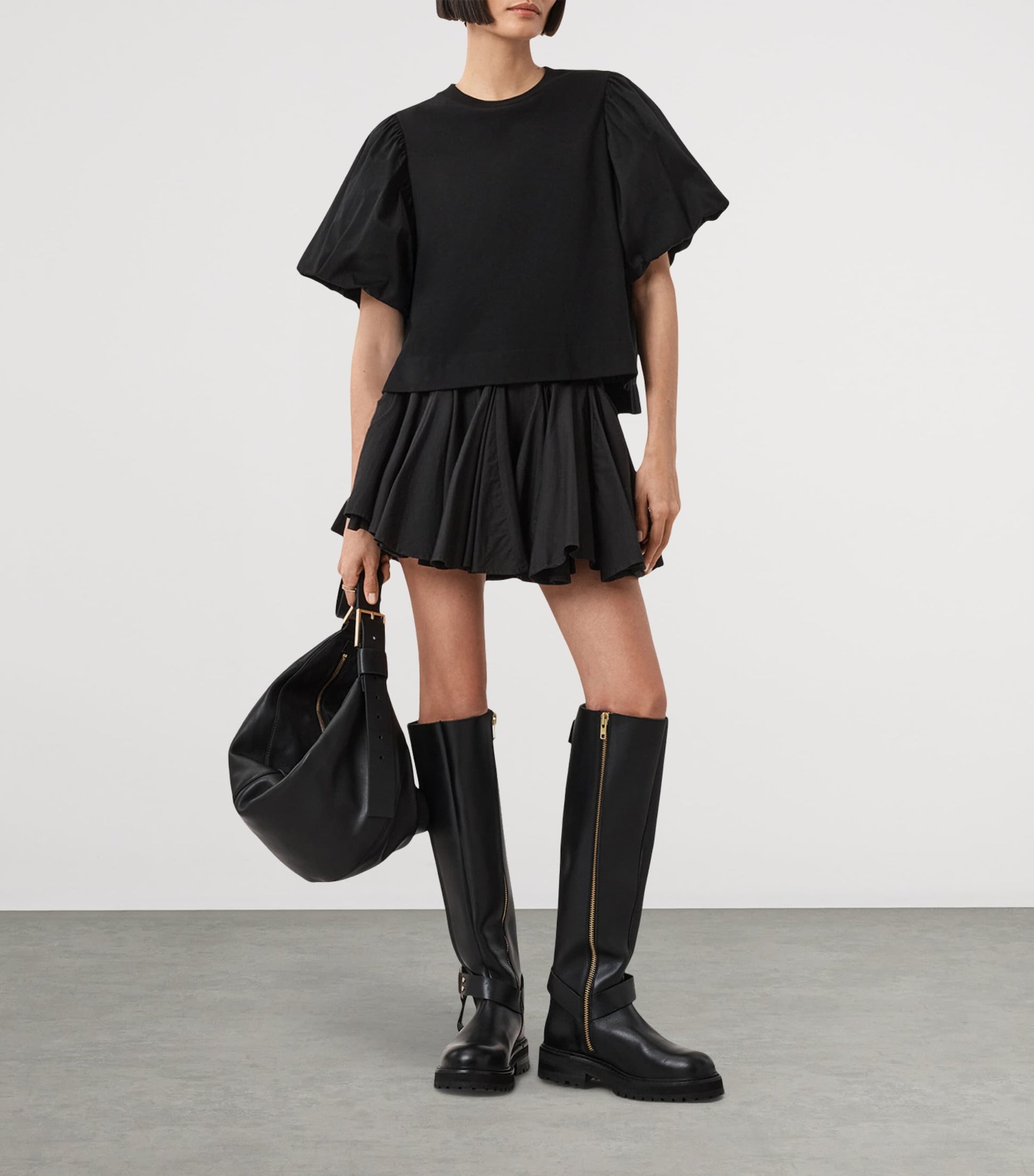 AllSaints Black Organic Cotton Jess T-Shirt