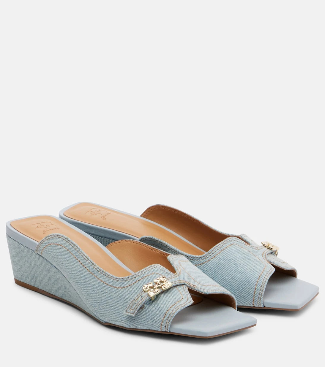 Ganni - Butterfly wedge mules