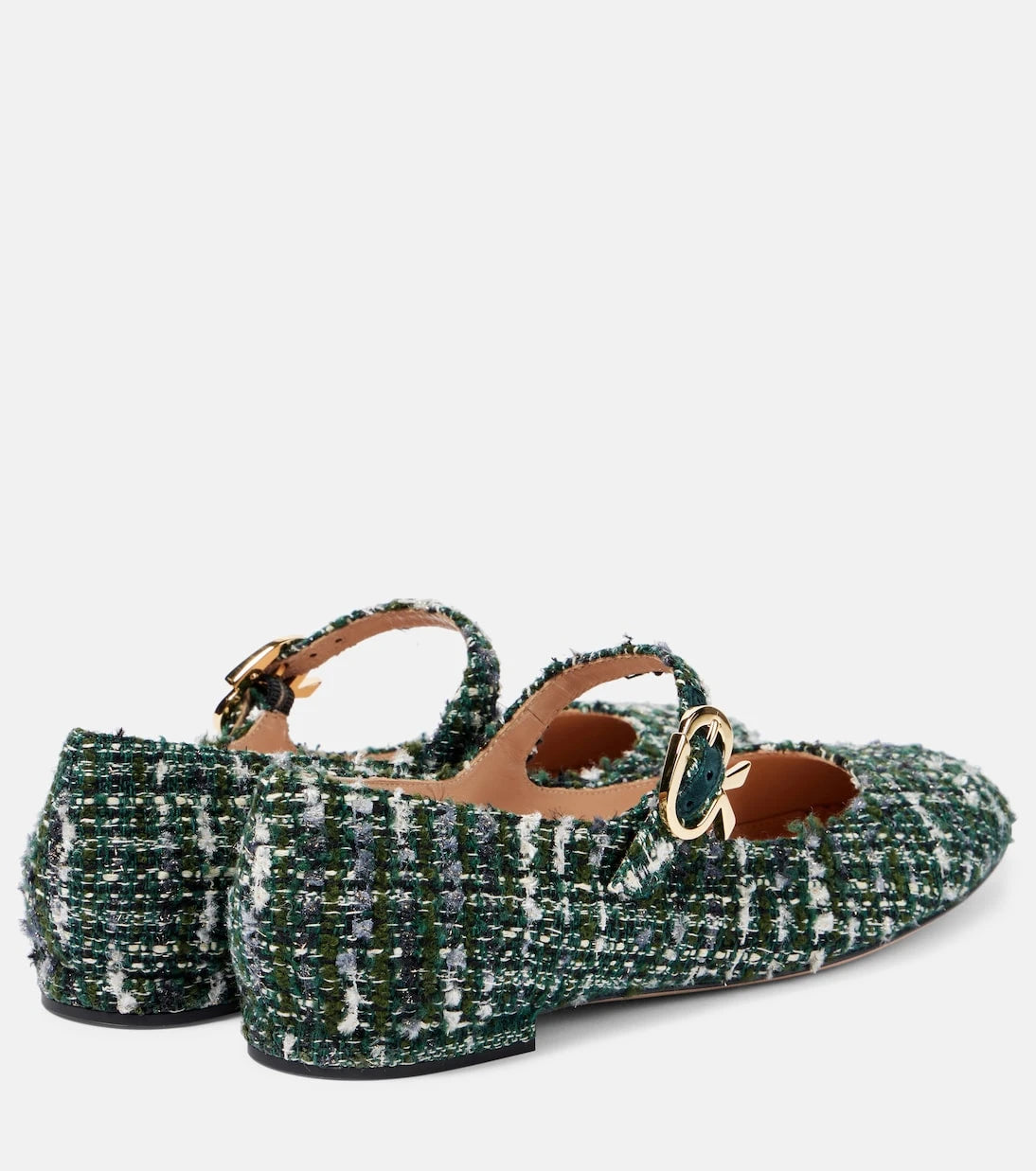 Gianvito Rossi - Mary Ribbon bouclé Mary Jane flats