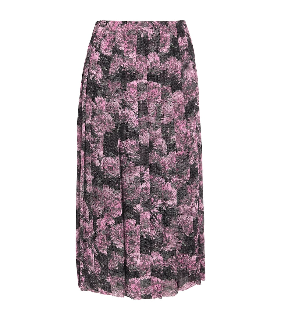 Tory Burch Multi Silk Pleated Midi Skirt