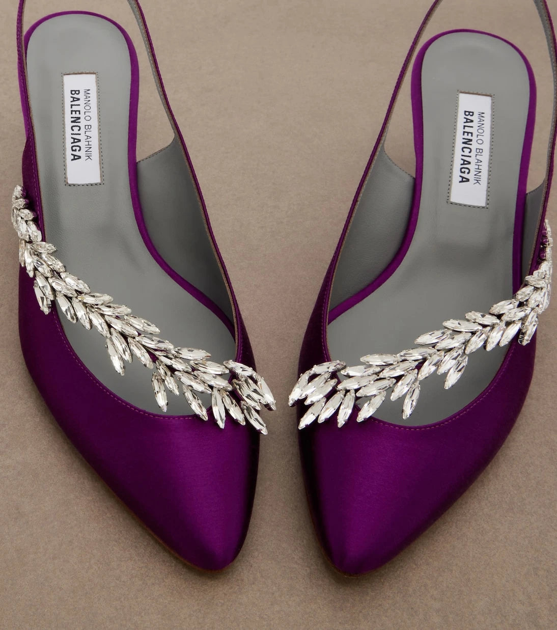 Balenciaga - x Manolo Blahnik satin slingback pumps