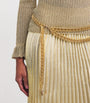Self-Portrait Gold Lurex Ribbed Maxi Dress
