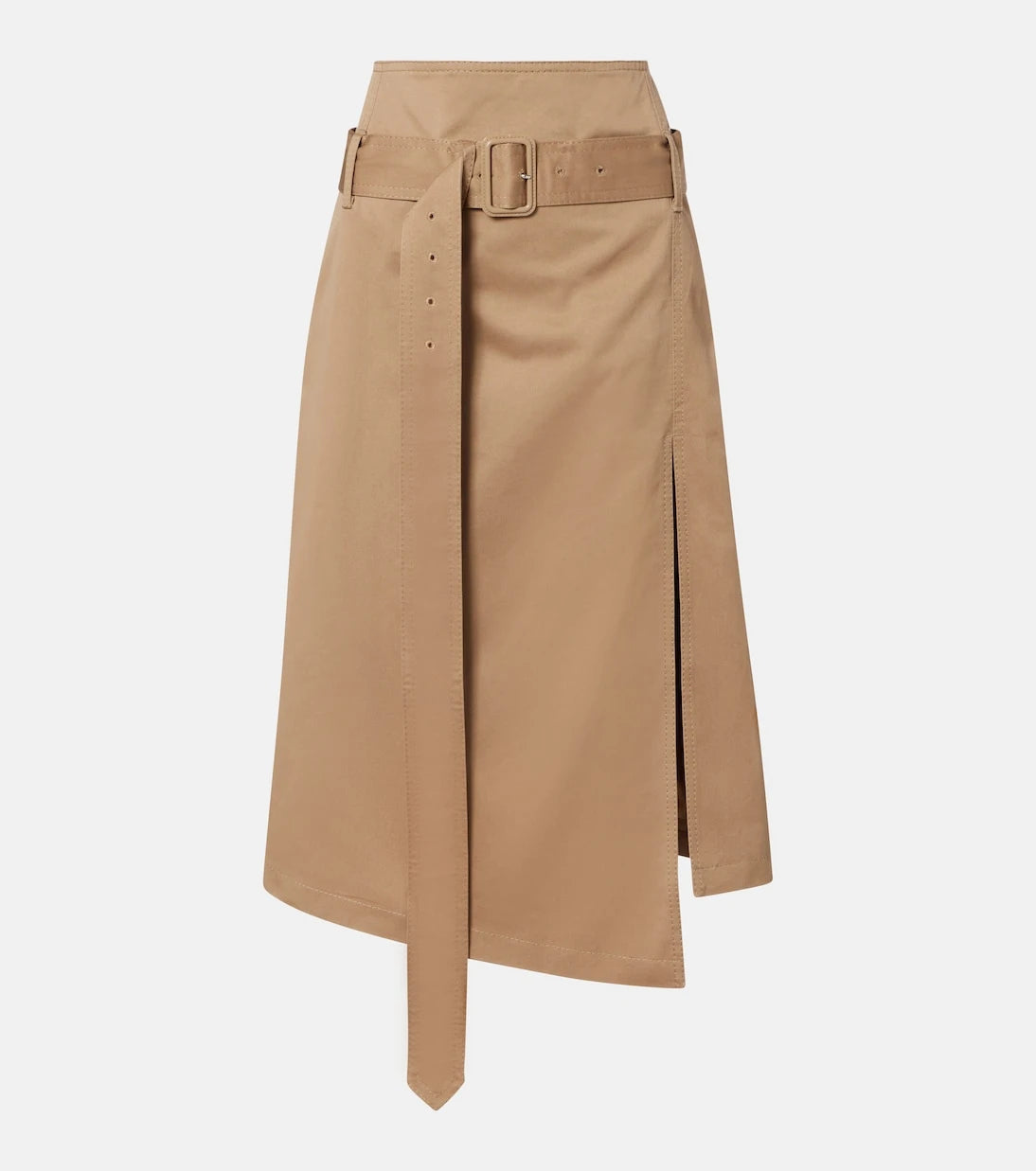 Acne Studios - تنورة Innara متوسطة الطول بحزام من نسيج التويل القطني