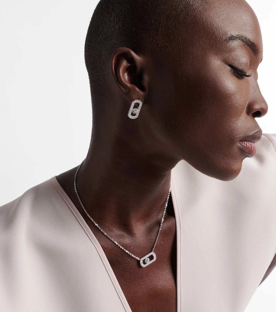 Messika - So Move 18kt white gold earrings with diamonds