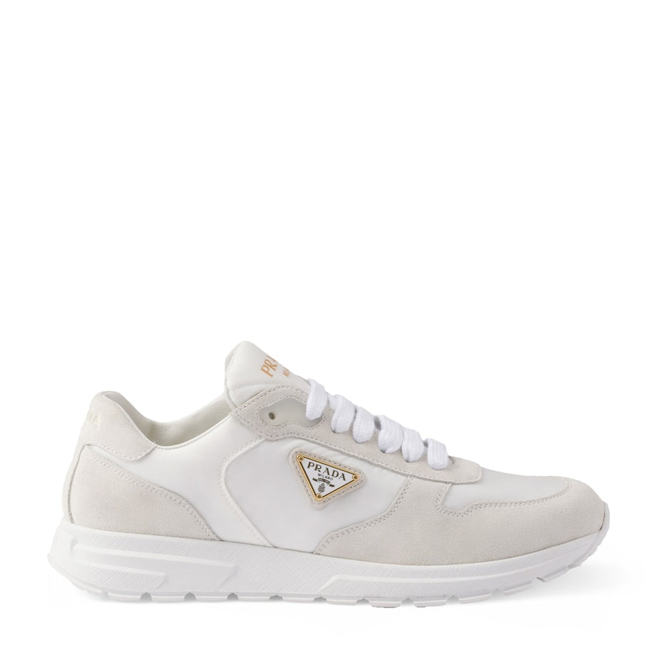 Prada White Re-Nylon and Suede Prax 2.0 Low-Top Sneakers