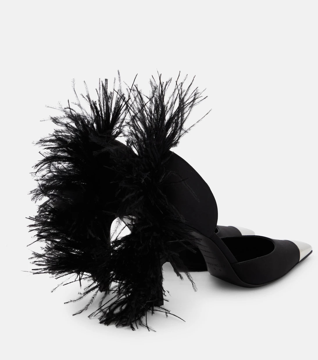 Area - x Sergio Rossi Amazona feather-trimmed denim pumps