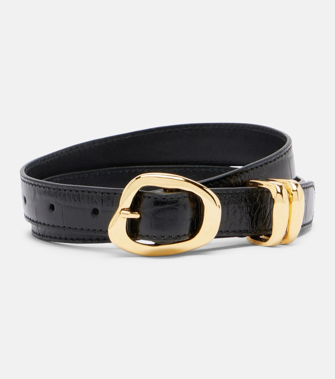 Amanu - Tugela croc-effect leather belt