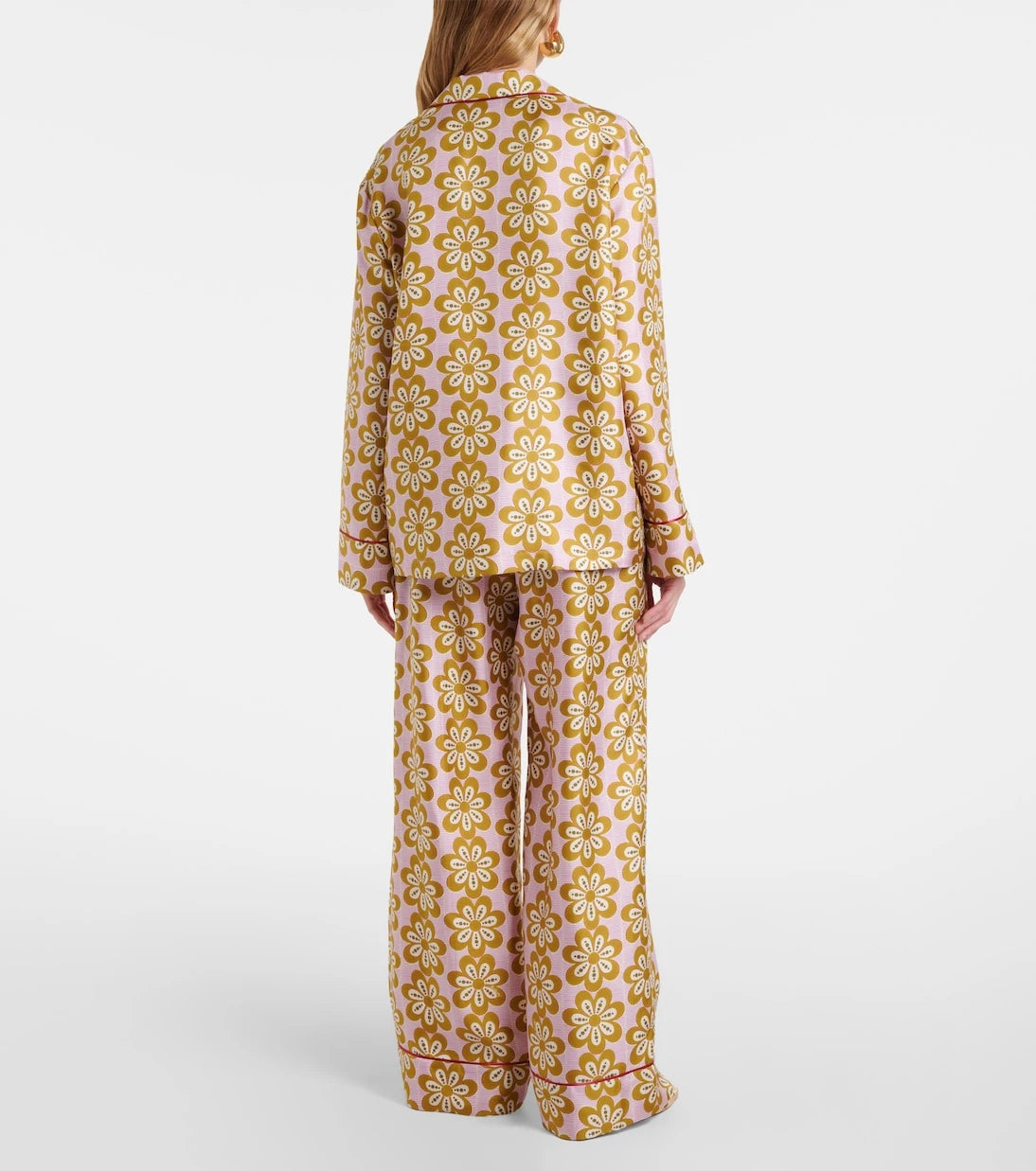La DoubleJ - Floral silk twill pajama shirt