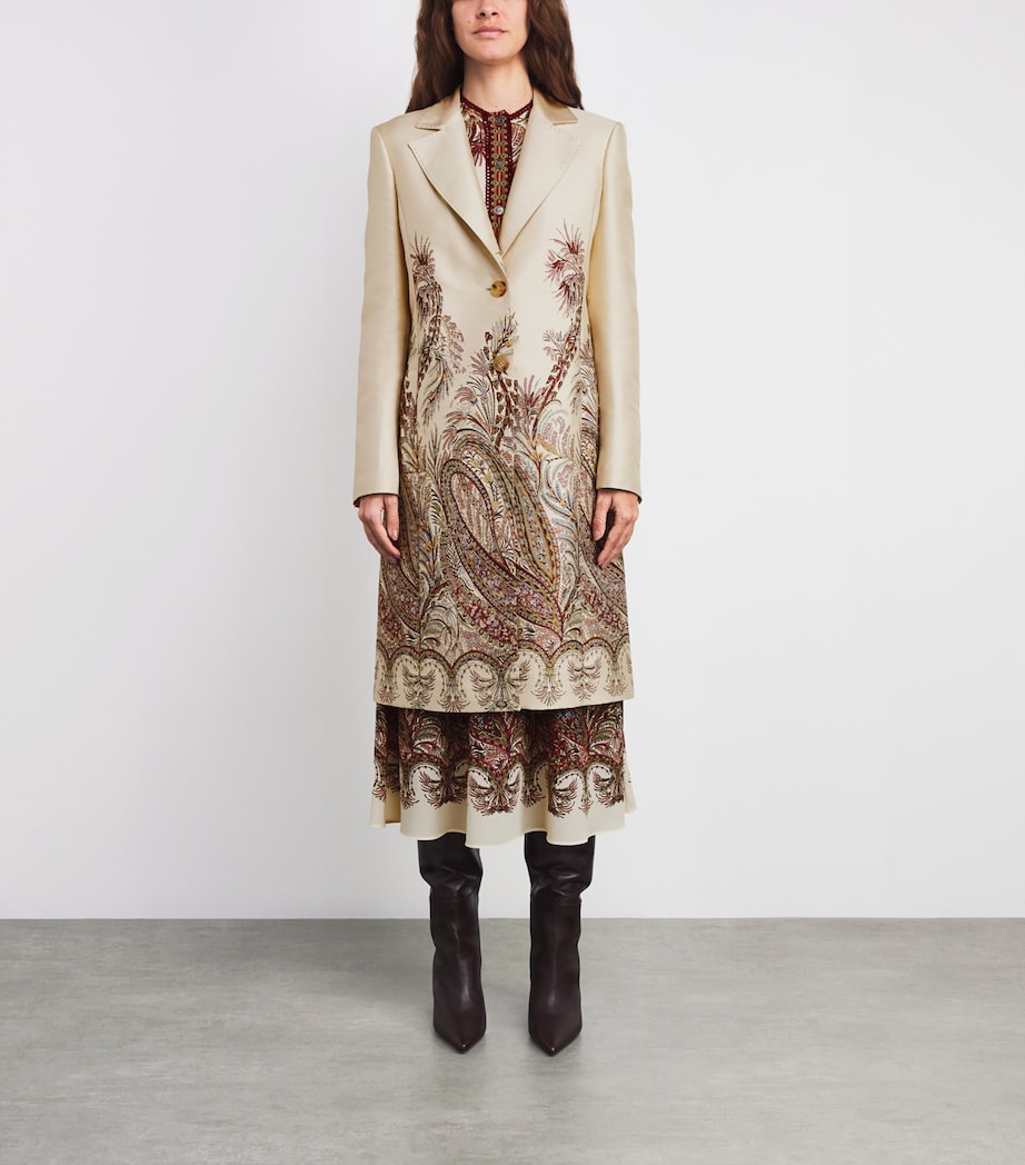 Etro Multi Satin Patterned Princess Coat