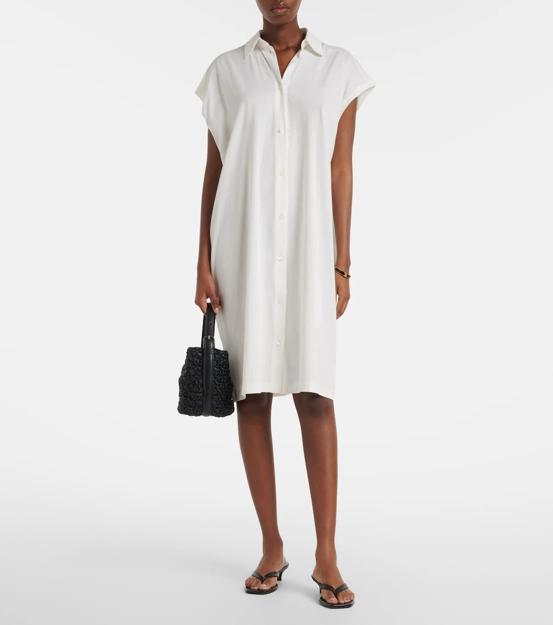 Toteme - Belted Small raffia tote bag