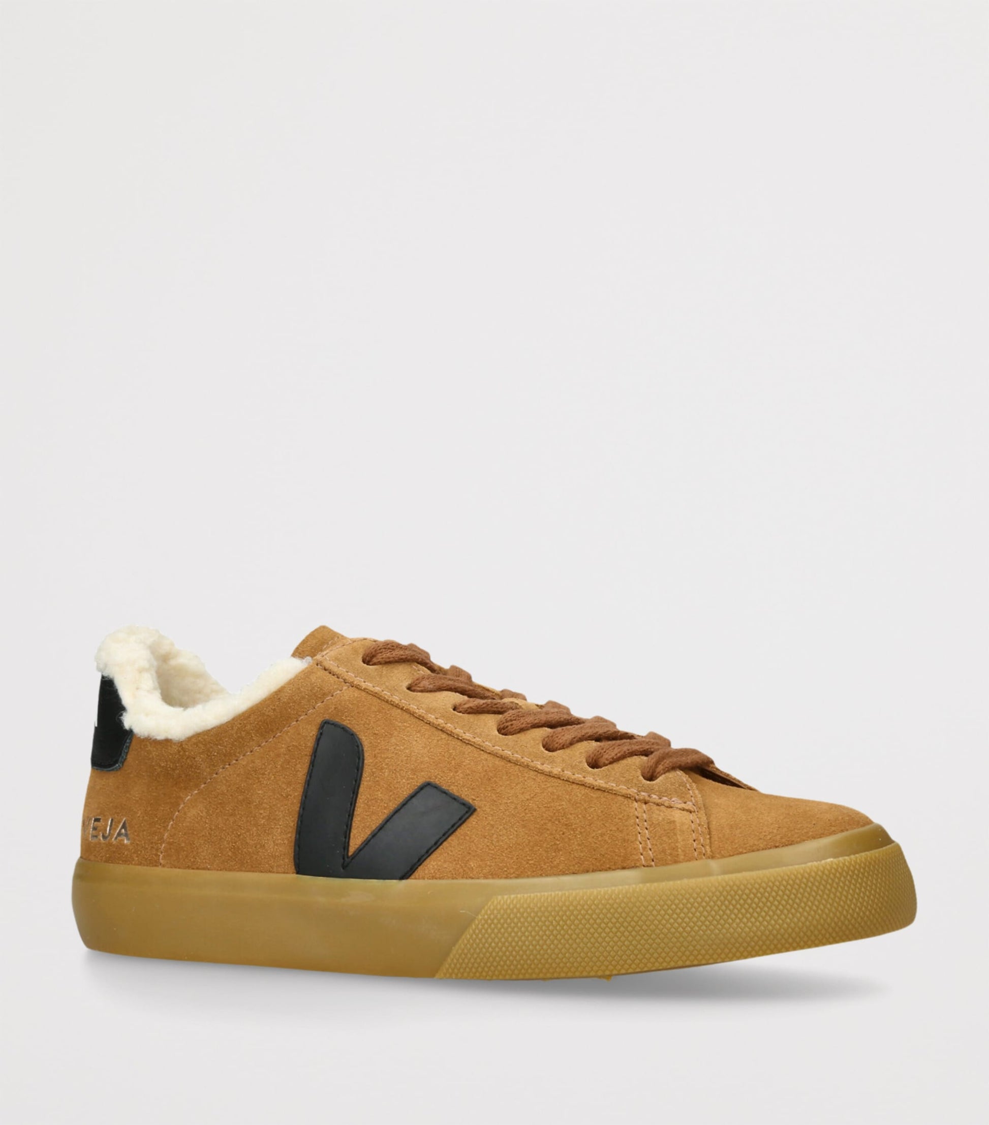 Veja Beige Suede Campo Winter Low-Top Sneakers