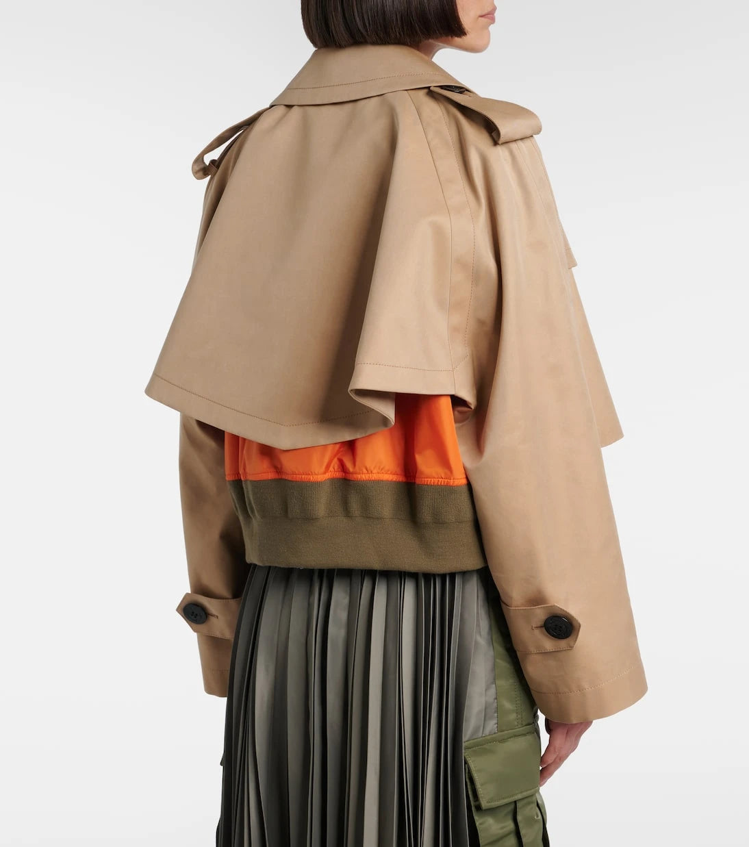 Sacai - جاكيت بومبر مبطن من مزيج القطن