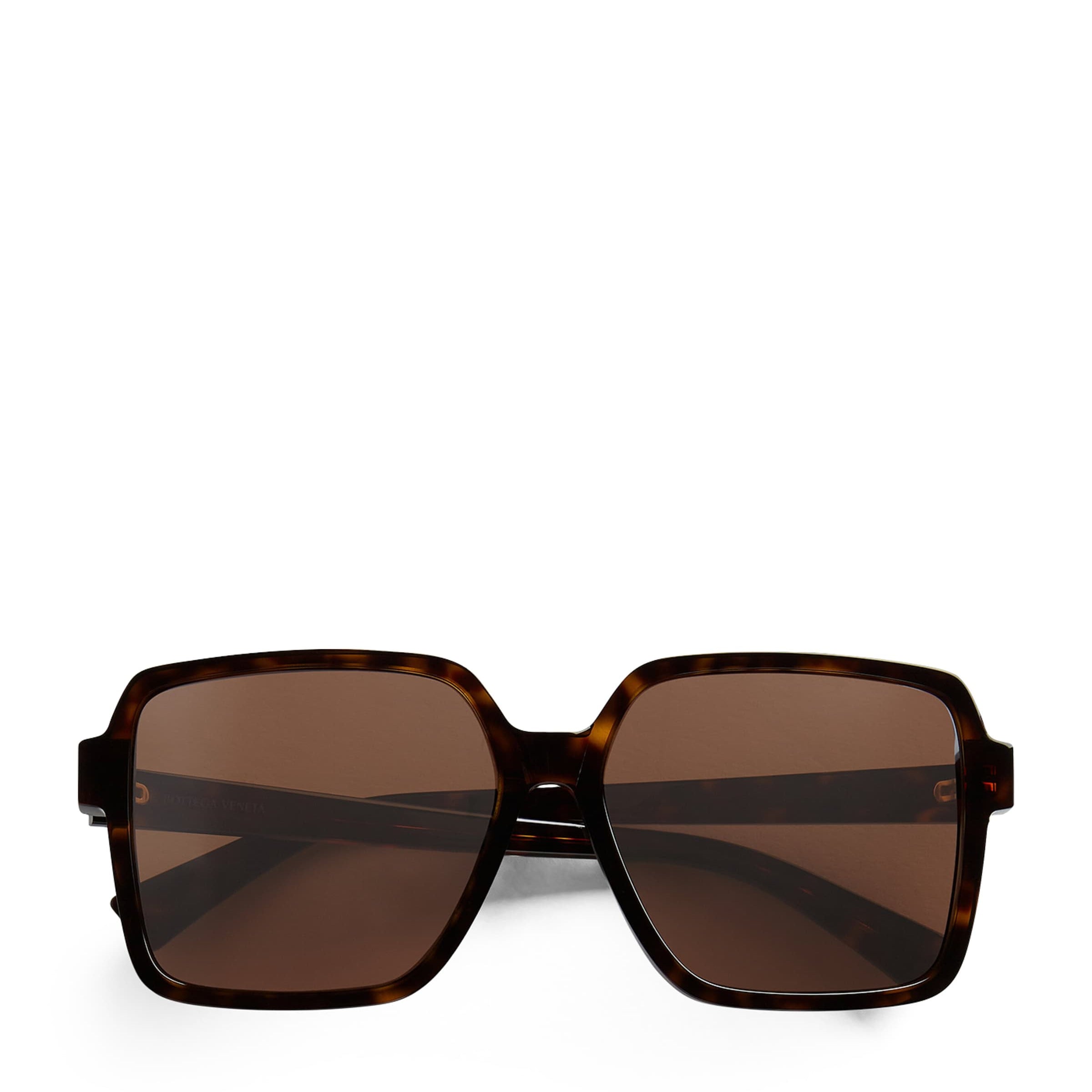 Bottega Veneta Grey Rectangular Sunglasses