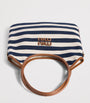 Miu Miu Blue Canvas-Leather Ivy Tote Bag