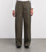 Green Lambskin Loose Trousers