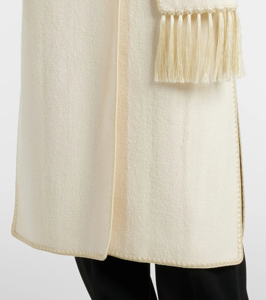 Toteme - Fringed embroidered wool scarf coat