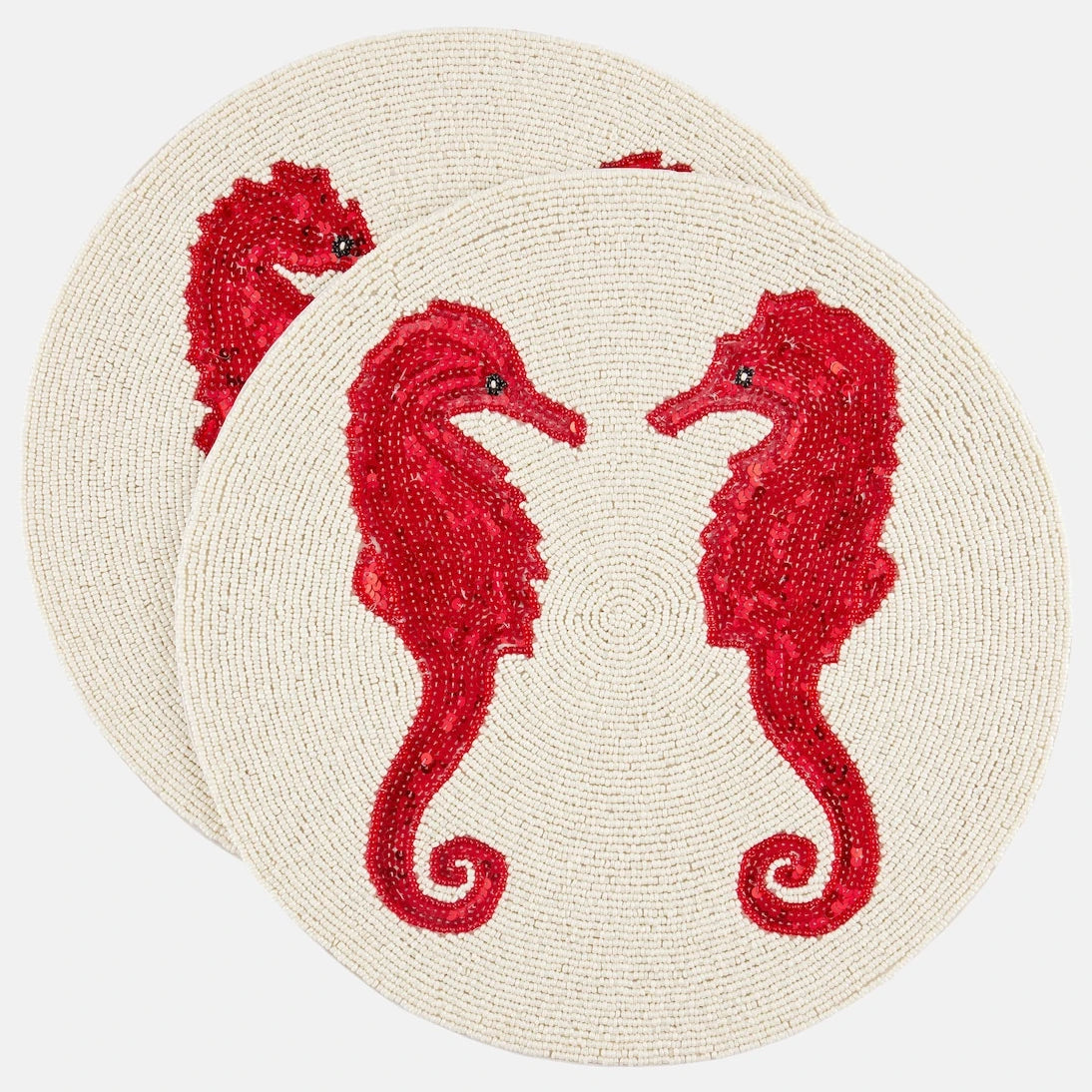 Les-Ottomans - Seahorse set of 2 beaded placemats