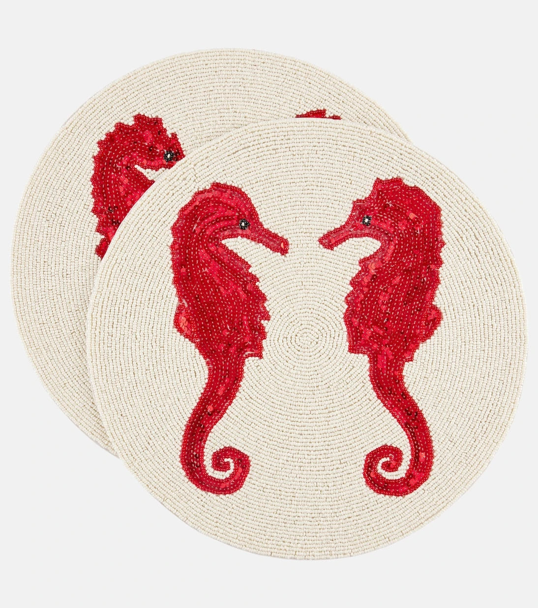 Les-Ottomans - Seahorse set of 2 beaded placemats