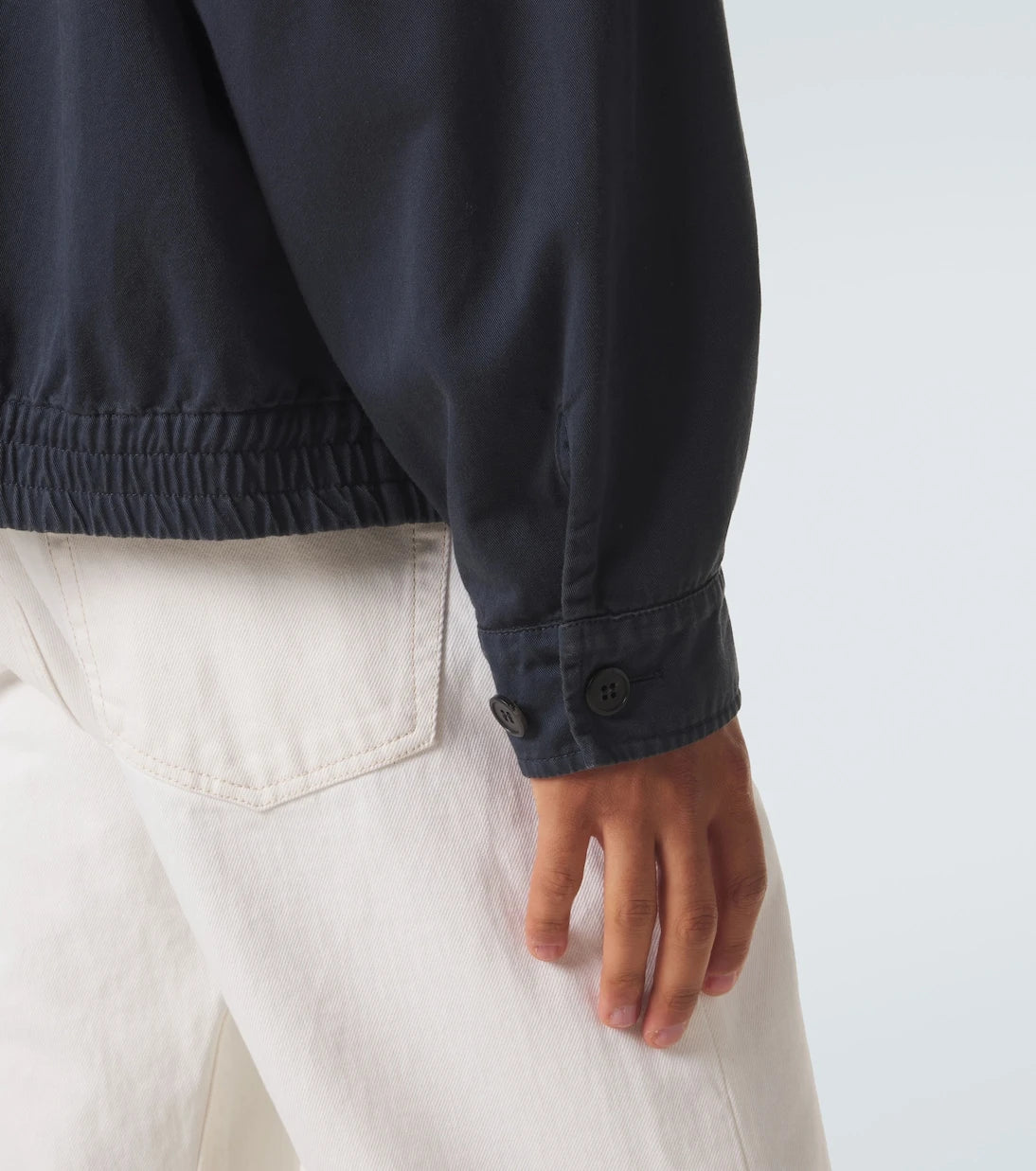 Prada - Leather-trimmed cotton canvas blouson jacket