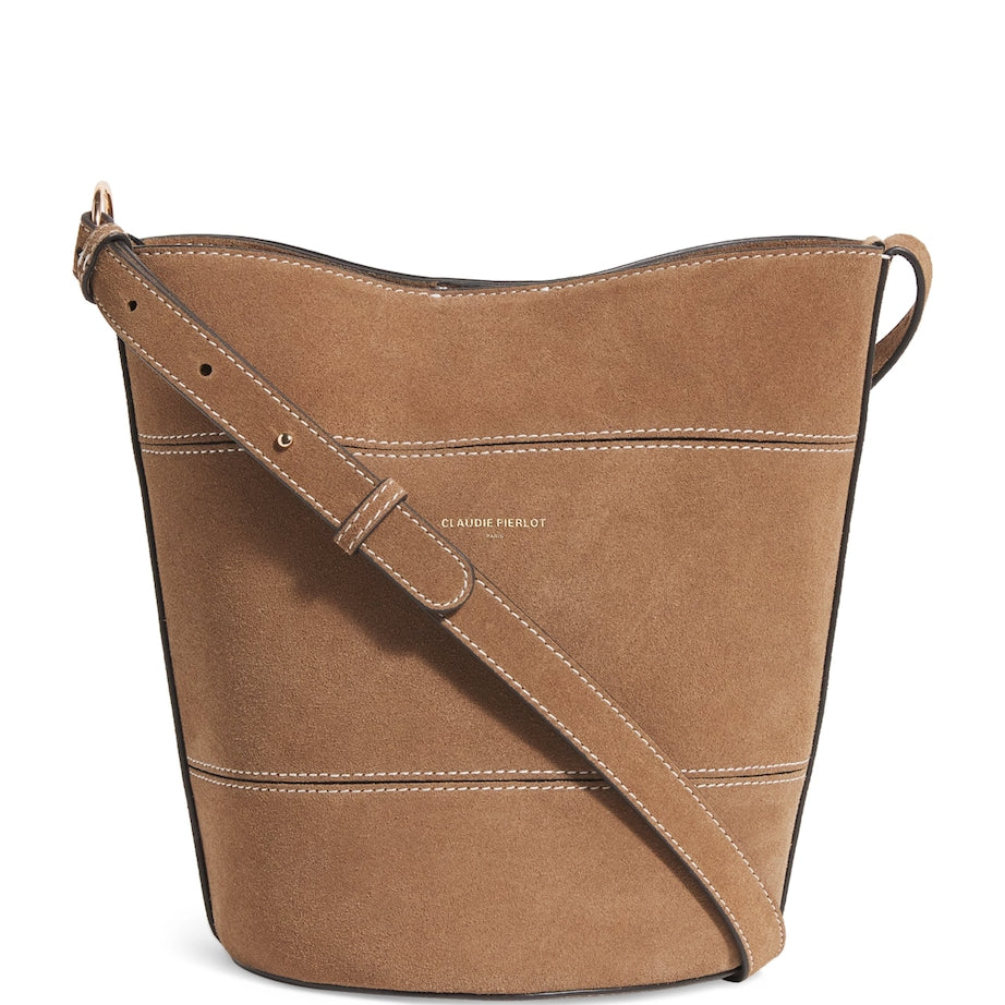 White Suede Bucket Bag