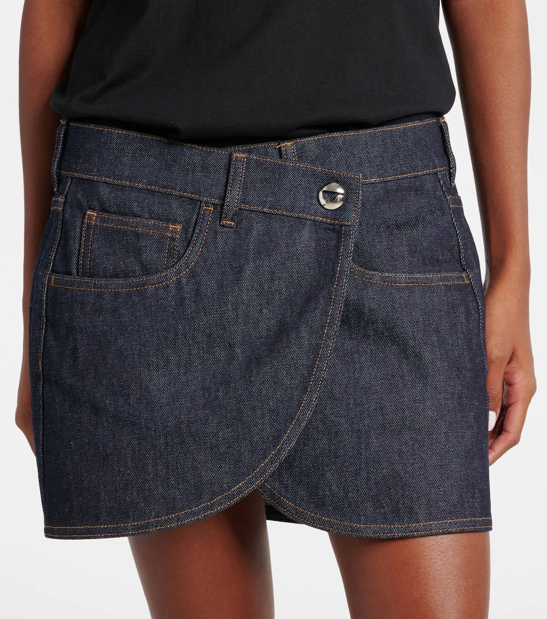 Coperni - Asimetrik denim mini etek