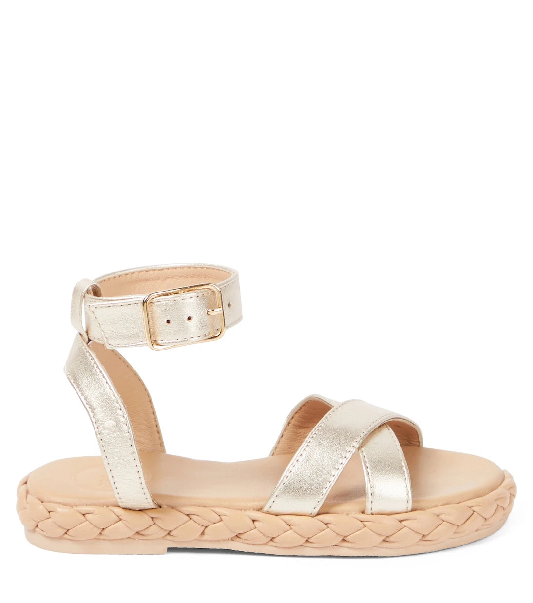 Chloé Kids - صنادل جلدية ميتاليك