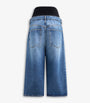 Blue Denim Knitted-Band Bermuda Shorts