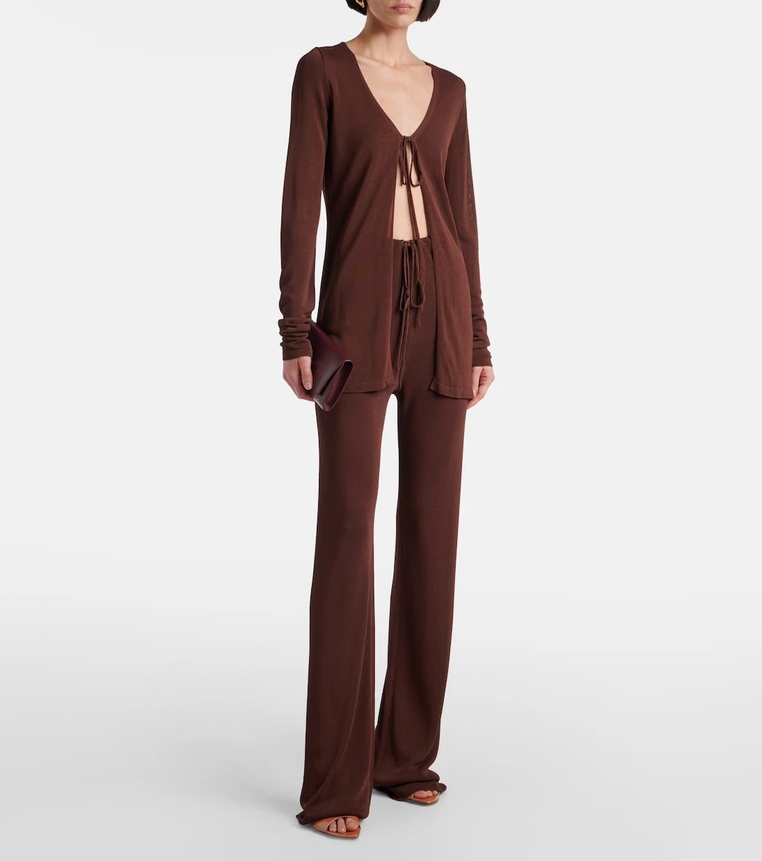 Aya Muse - Ribbed-knit flared pants