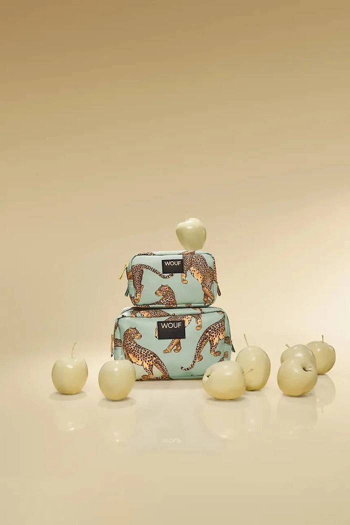 WOUF Emerald Leopard 20 x 9,5 x 13 cm Seyahat Makyaj Çantası