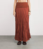Johanna Ortiz Brown Light and Sound Hybrid Maxi Skirt