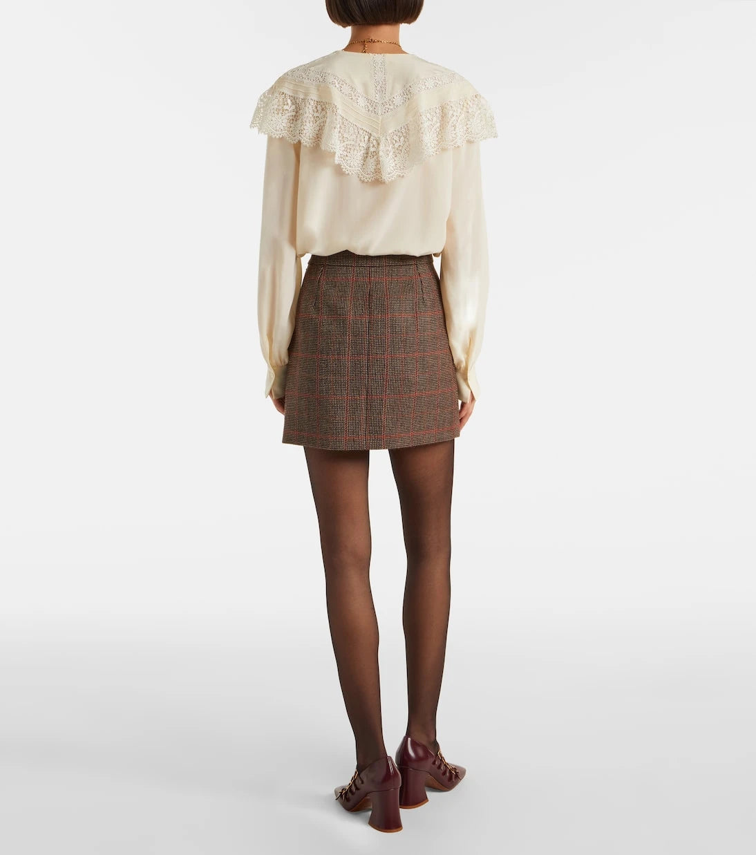 Chloé - Checked virgin wool miniskirt