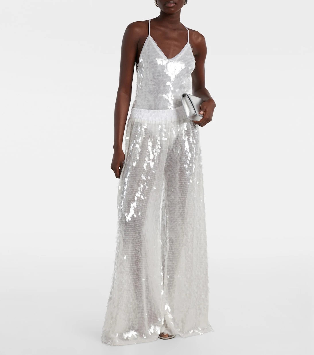 Norma Kamali - Fara sequined semi-sheer mesh bodysuit