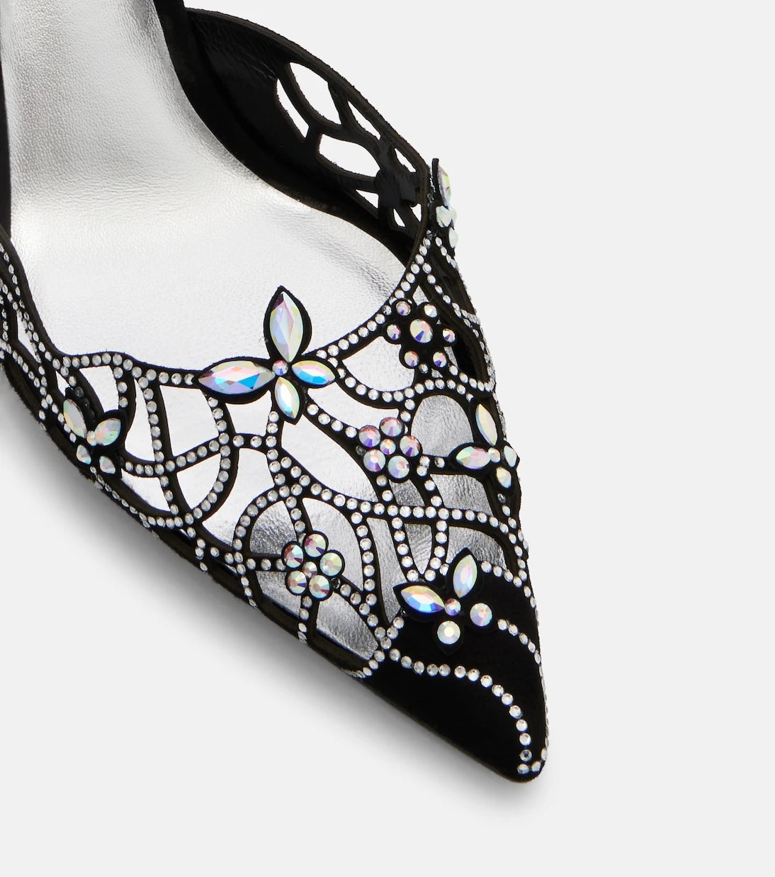 Rene Caovilla - Embellished suede slingback pumps