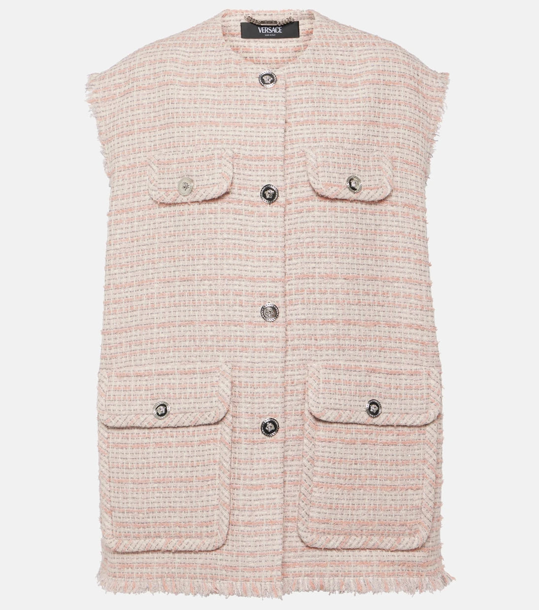 Versace - Oversized tweed vest