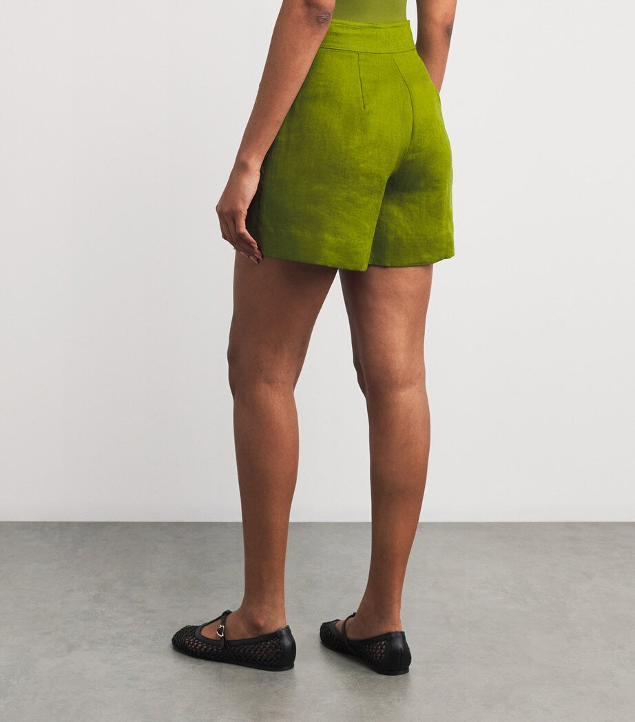 Eres Green Linen Shorts