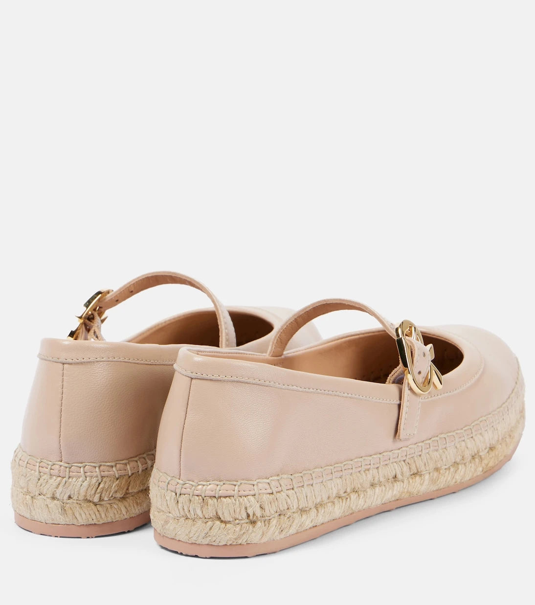 Gianvito Rossi - Deri ve rafya espadriller