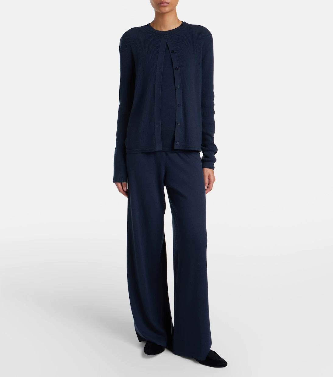 Lisa Yang - Aina cotton and cashmere wide-leg pants