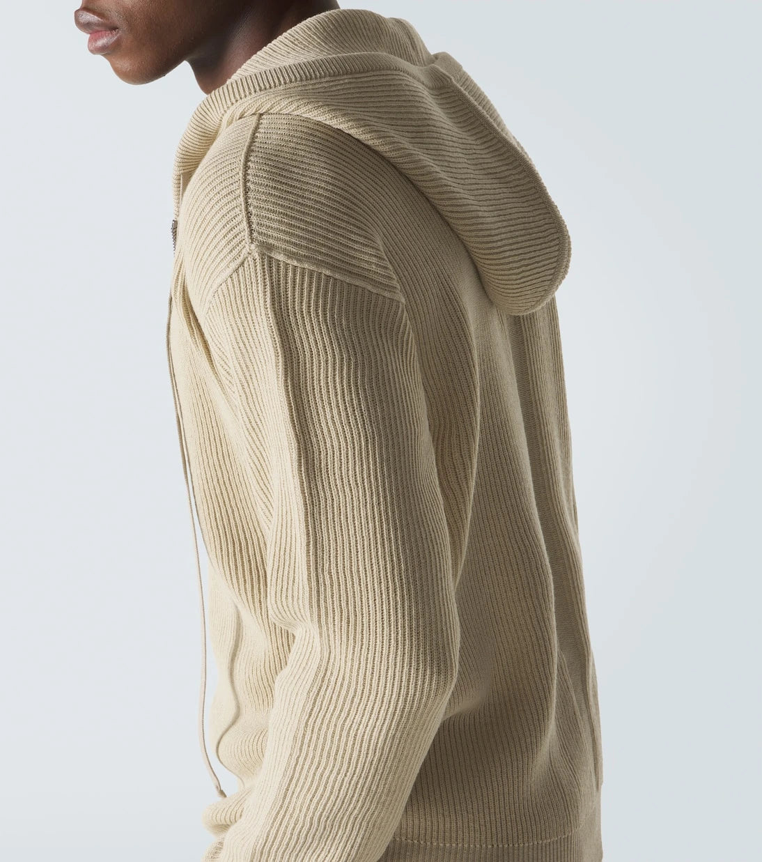Rick Owens - Ribbed-knit virgin wool hoodie