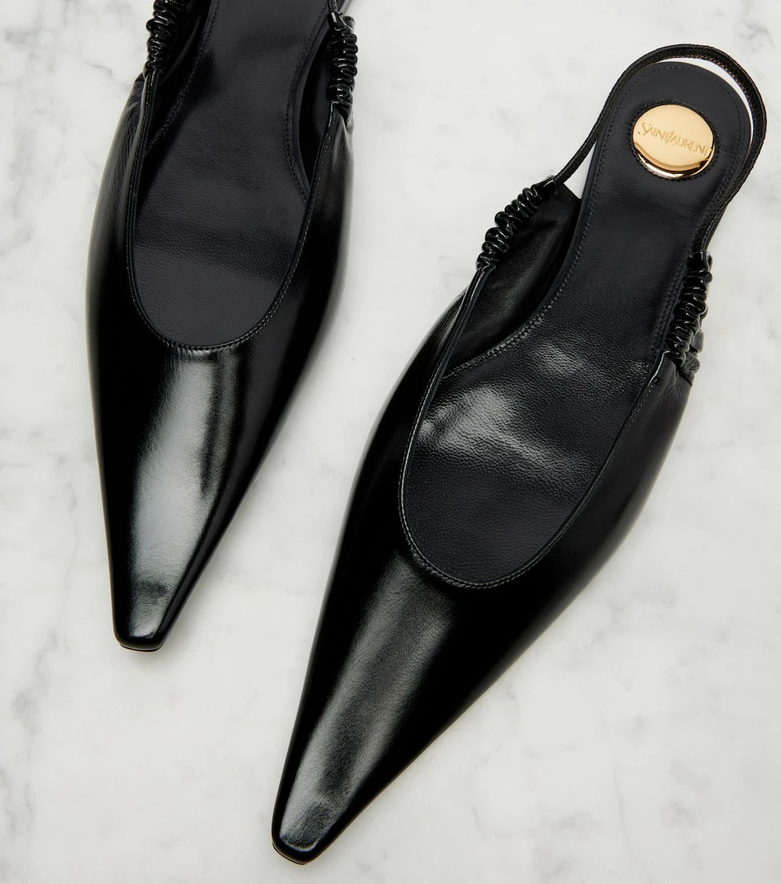 Saint Laurent - Leather slingback flats