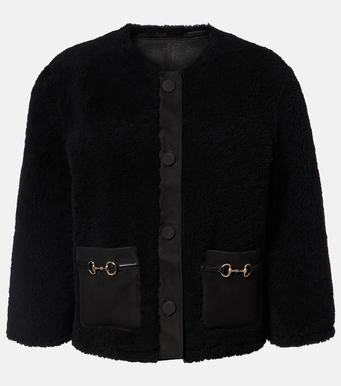 Gucci - Horsebit cropped shearling jacket