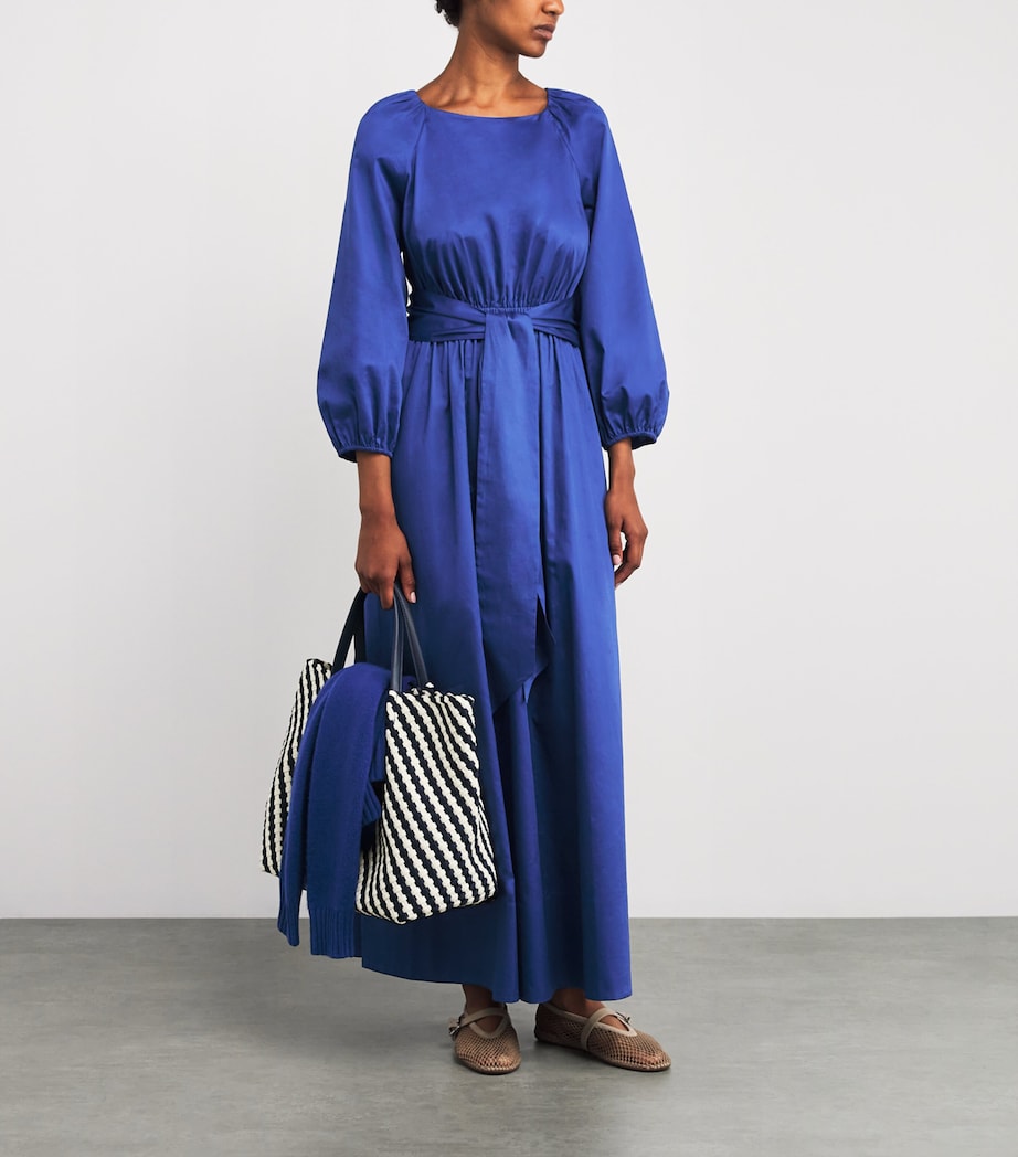 Cotton Belted Bellan Maxi Dress COBALT