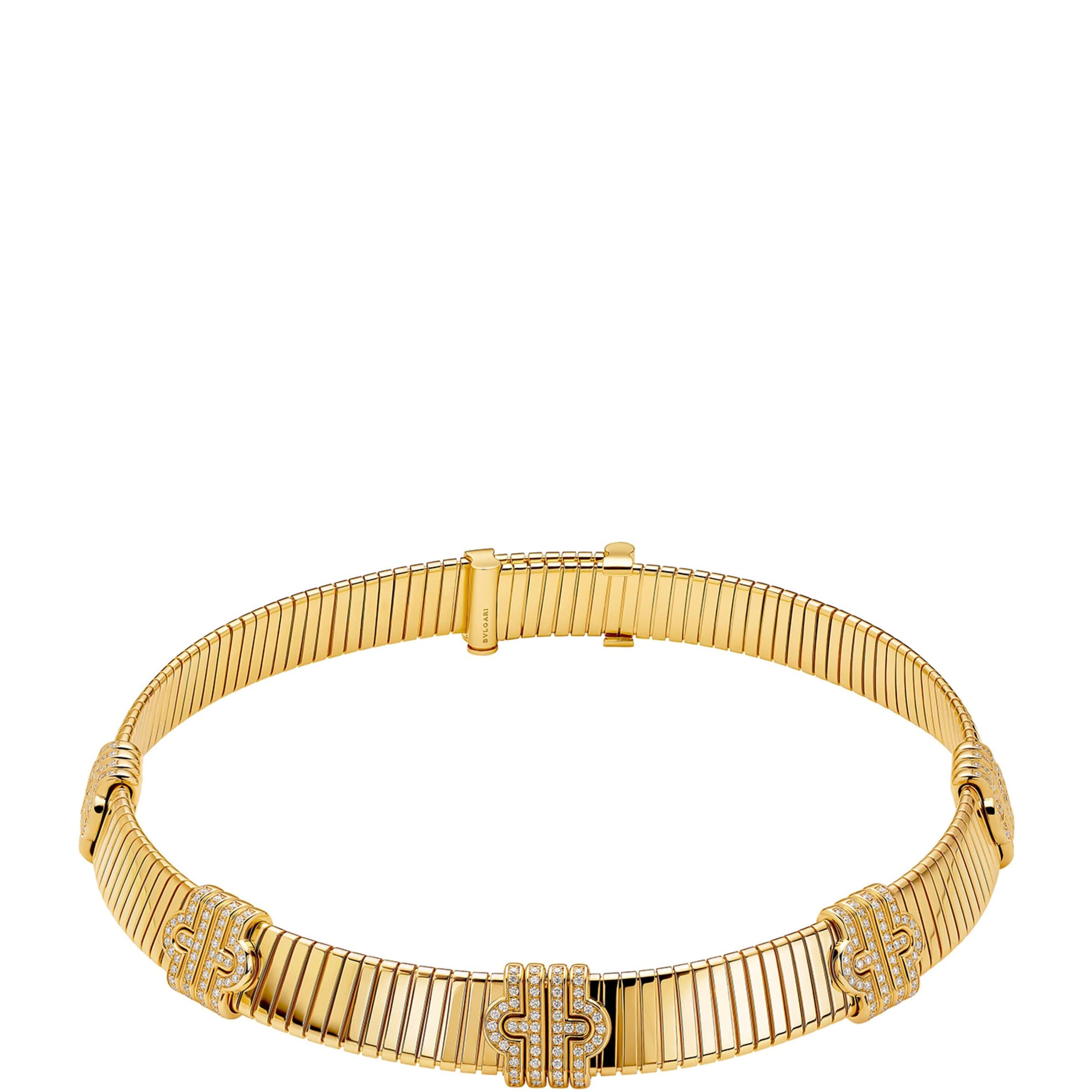 Yellow Gold and Diamond Tubogas Necklace