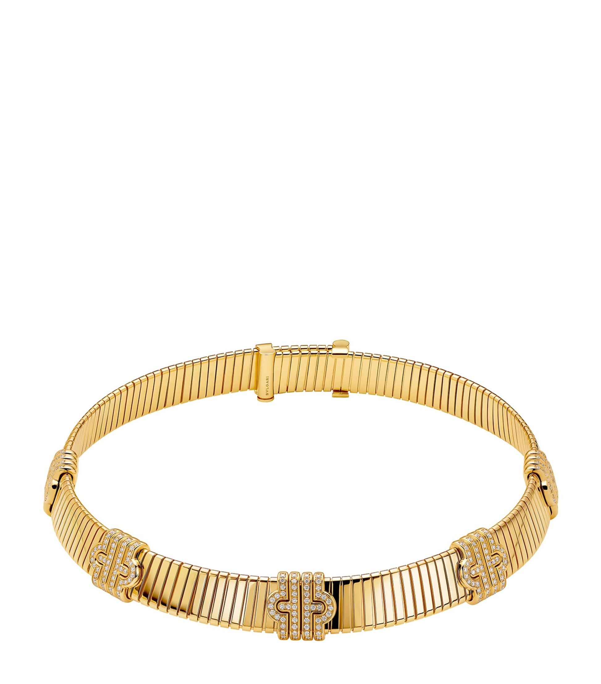 Yellow Gold and Diamond Tubogas Necklace